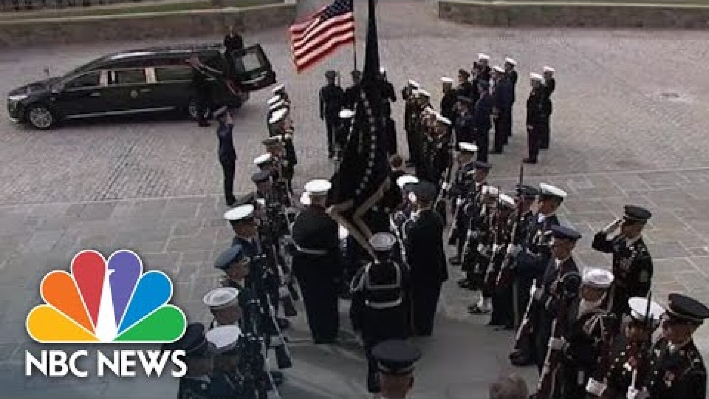 Casket Of Former President George H.W. Bush Departs National Cathedral | NBC News