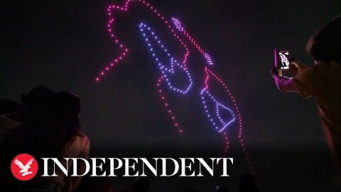 South Korean drone display reminds citizens to wear a mask and wash hands