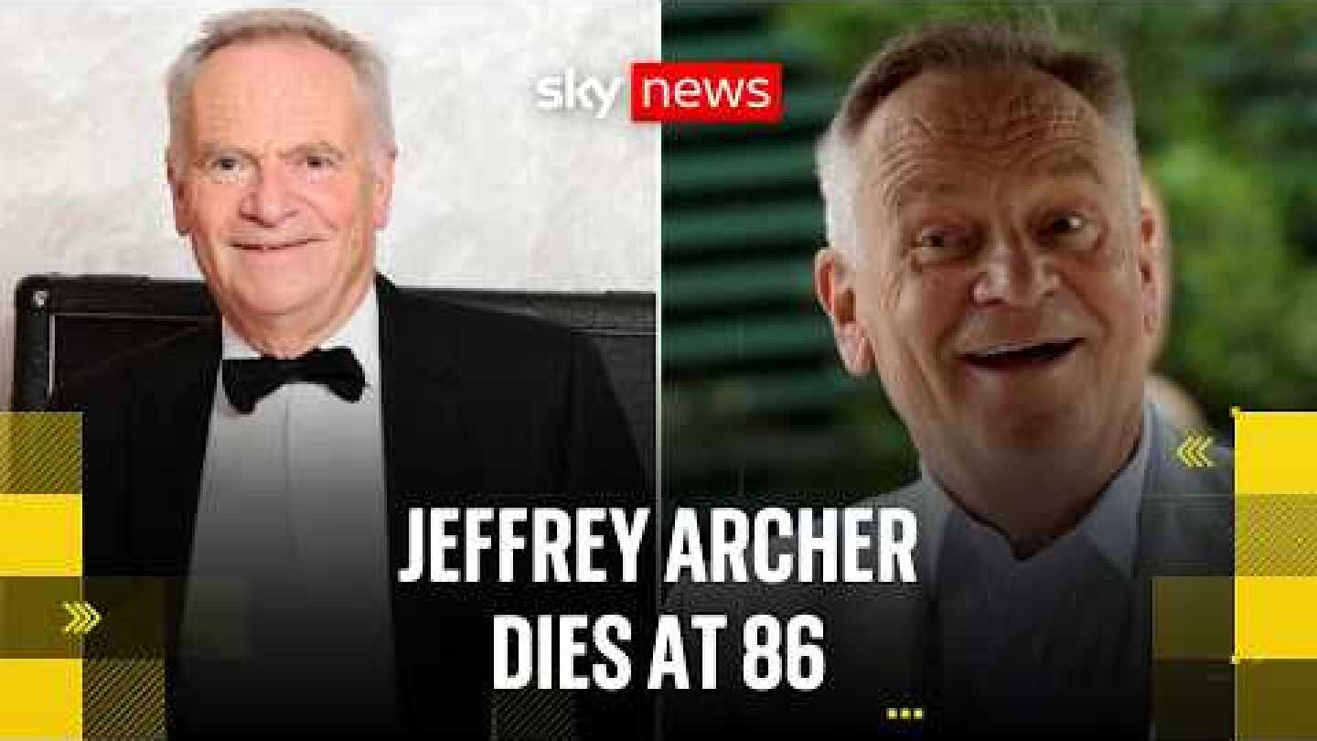 Author Jeffrey Archer died 'peacefully' at home