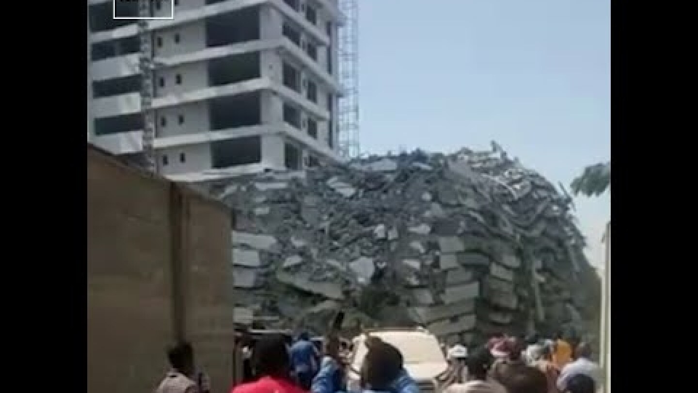Ikoyi Building Collapse: Moment When 21-Storey Building Collapsed In Ikoyi, Lagos
