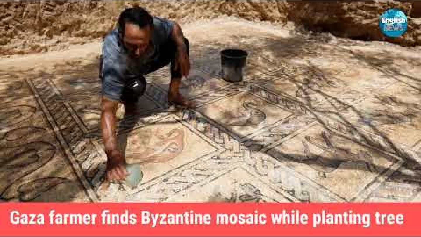Gaza farmer finds Byzantine mosaic while planting tree