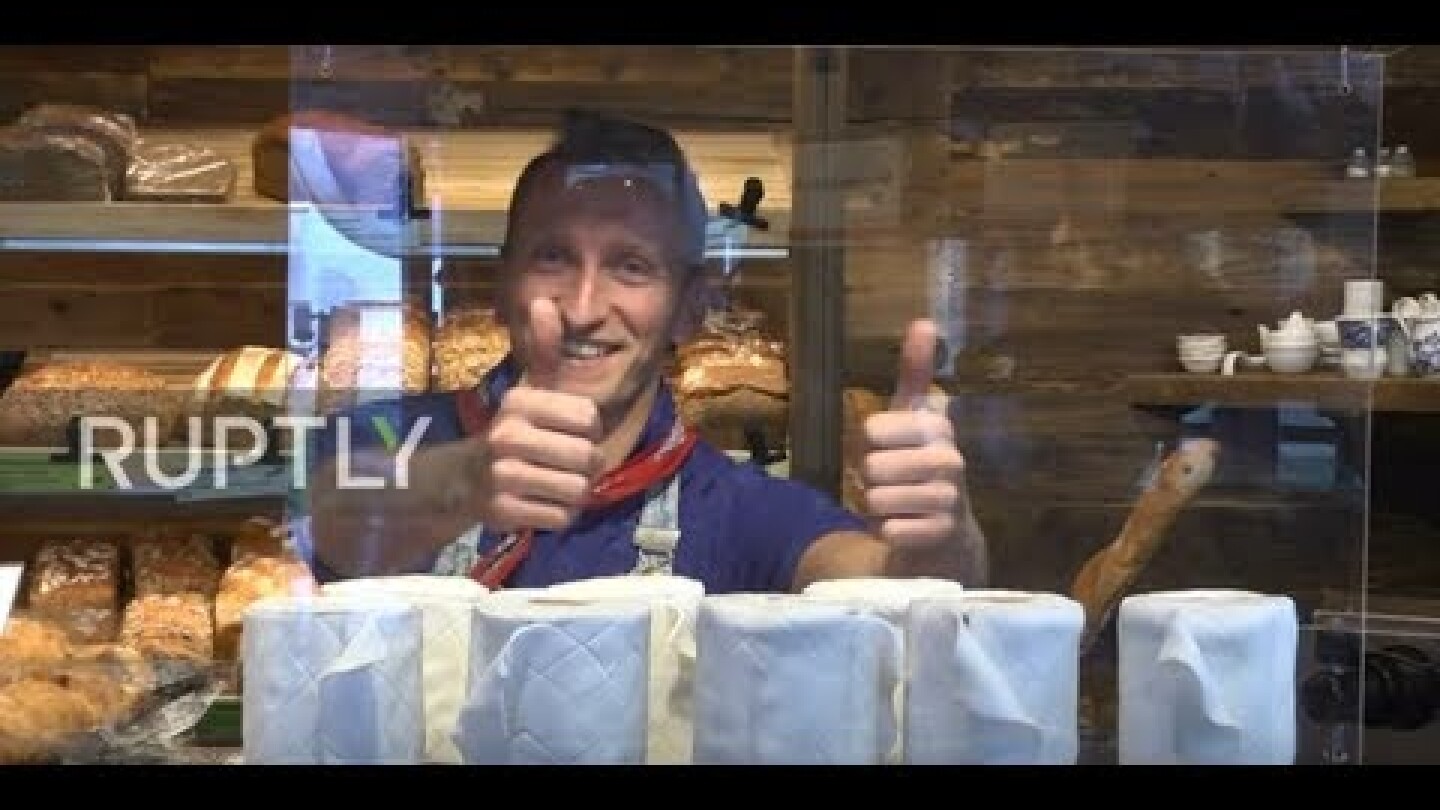 Dortmund bakery's "toilet paper" cake pokes fun at coronavirus panic buying