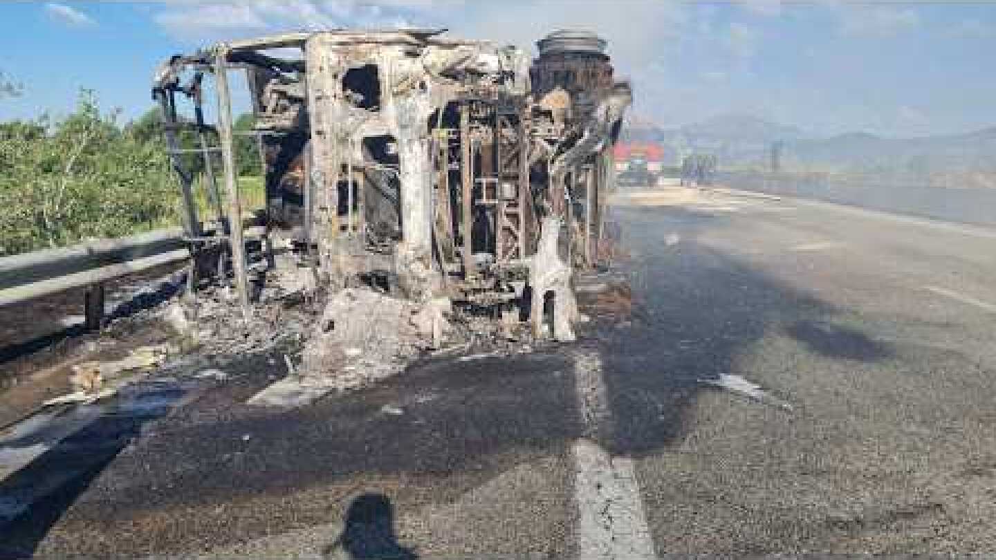 Φωτιά σε νταλίκα στην Εγνατία Οδό Ξάνθης - Κομοτηνής