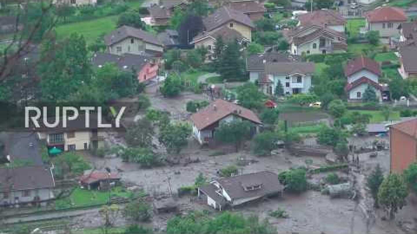 Italy: Giant mudslide hits Alpine village