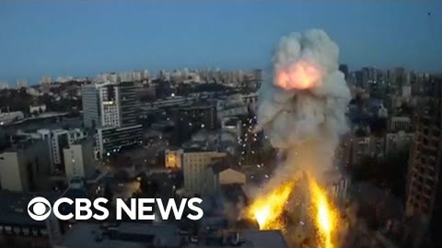 Video shows major Russian attack on Kyiv, Ukraine
