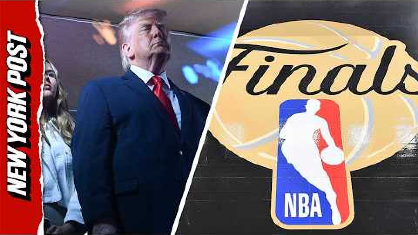 President Trump Cheers On Knicks While Attending Game 3 Of NBA Finals