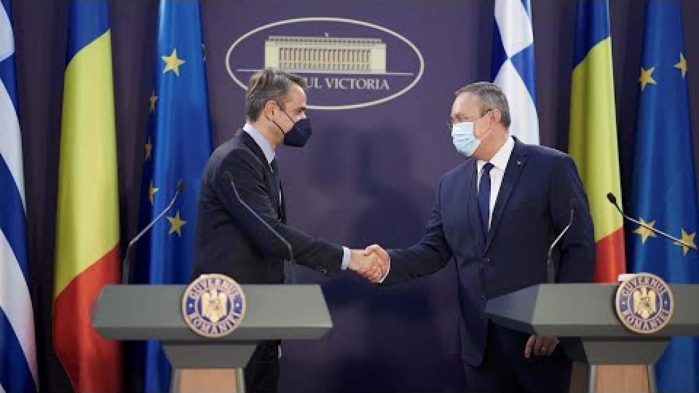 Δηλώσεις του Πρωθυπουργού Κυριάκου Μητσοτάκη με τον Πρωθυπουργό της Ρουμανίας Nicolae-Ionel Ciucă