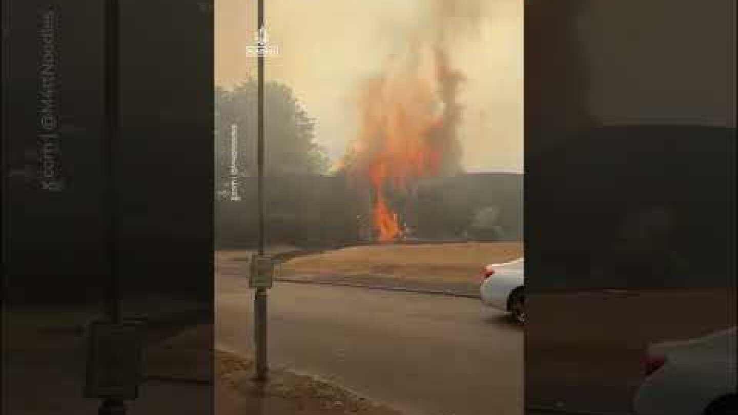 Multiple houses ablaze as wildfire sweeps into UK town