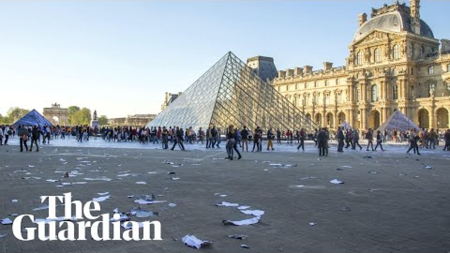 Massive paper artwork at the Louvre is shredded by visitors