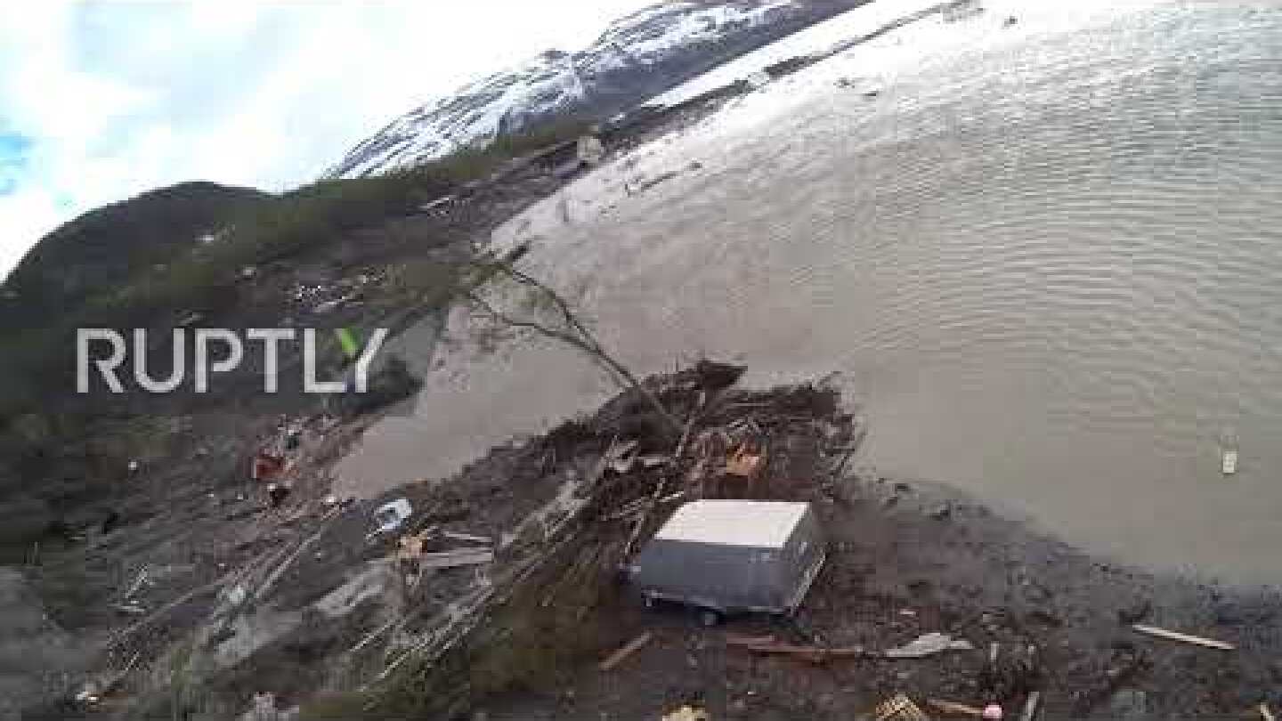 Norway: Dog rescued from landslide gets helicopter ride