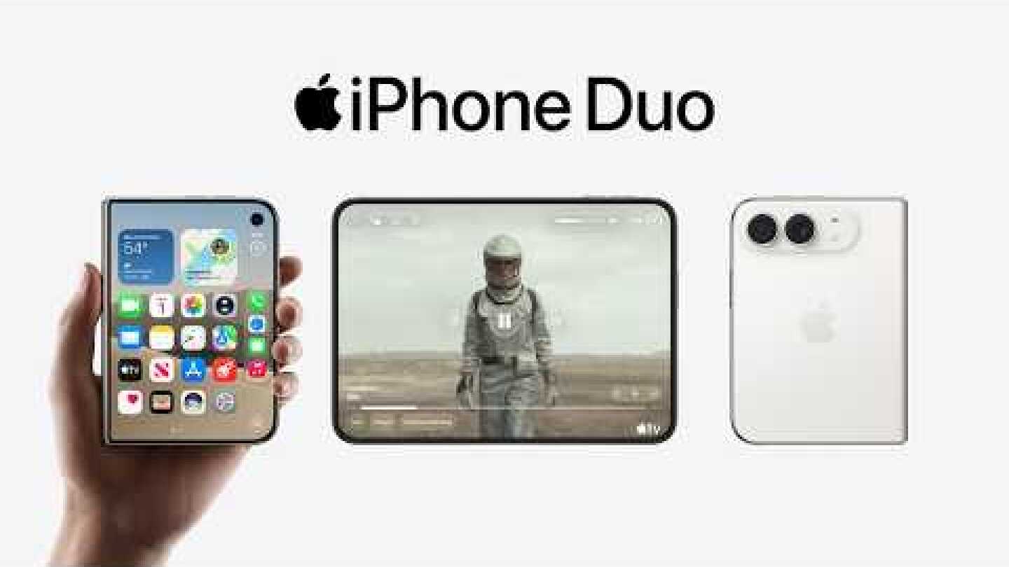 iPhone Duo: The largest display of any iPhone. Foldable. Posable. And durable.