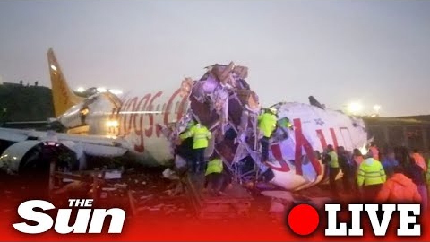 Turkey plane crash - Passenger jet snaps into THREE after skidding off Istanbul runway | LIVE