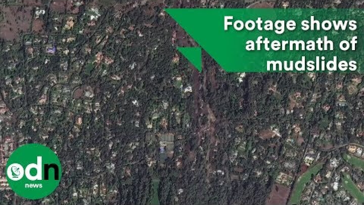Dramatic satellite footage shows aftermath of mudslides