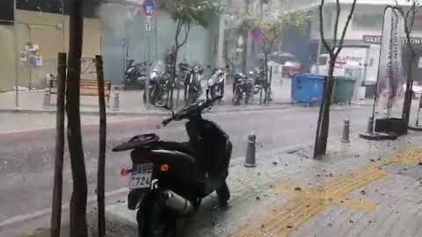 Δυνατό μπουρίνι και χαλάζι καβάλα