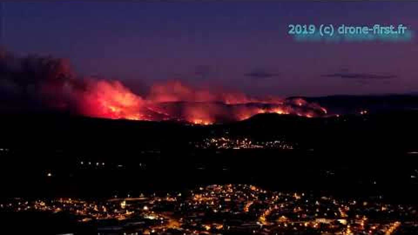 Terrible incendie filmé par Drone près de Carcassonne.