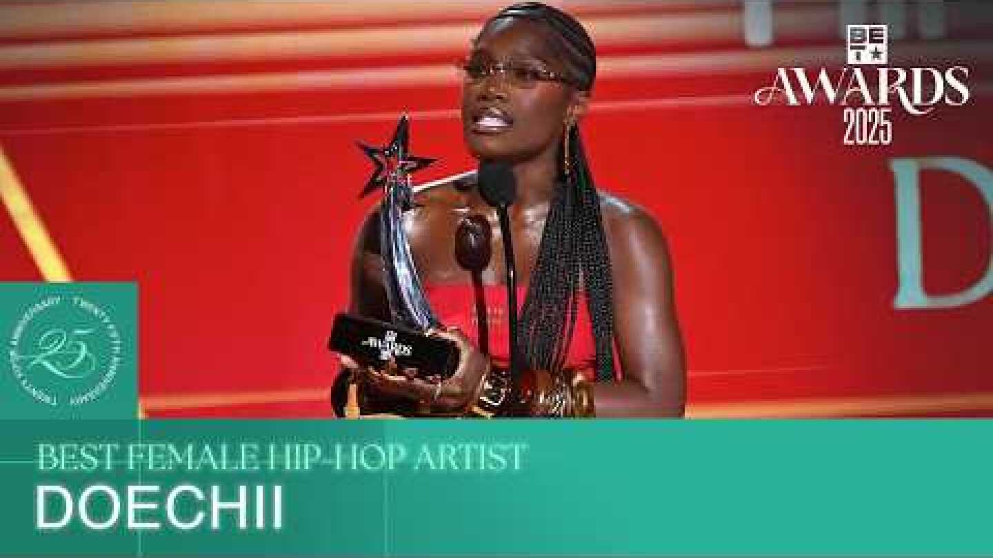 Doechii Takes Center Stage As Winner Of Best Female Hip Hop Artist! | BET Awards '25