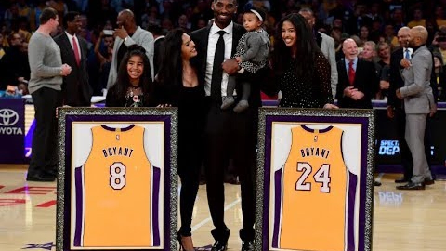 Kobe Bryant No.8 & No.24 Jersey Retirement In Los Angeles