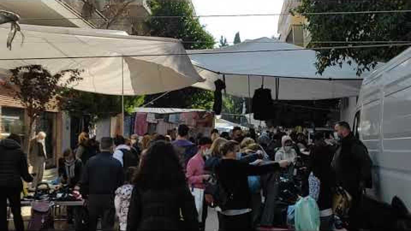 ThessToday.gr - Συνωστισμός στη λαϊκή της Βούλγαρη