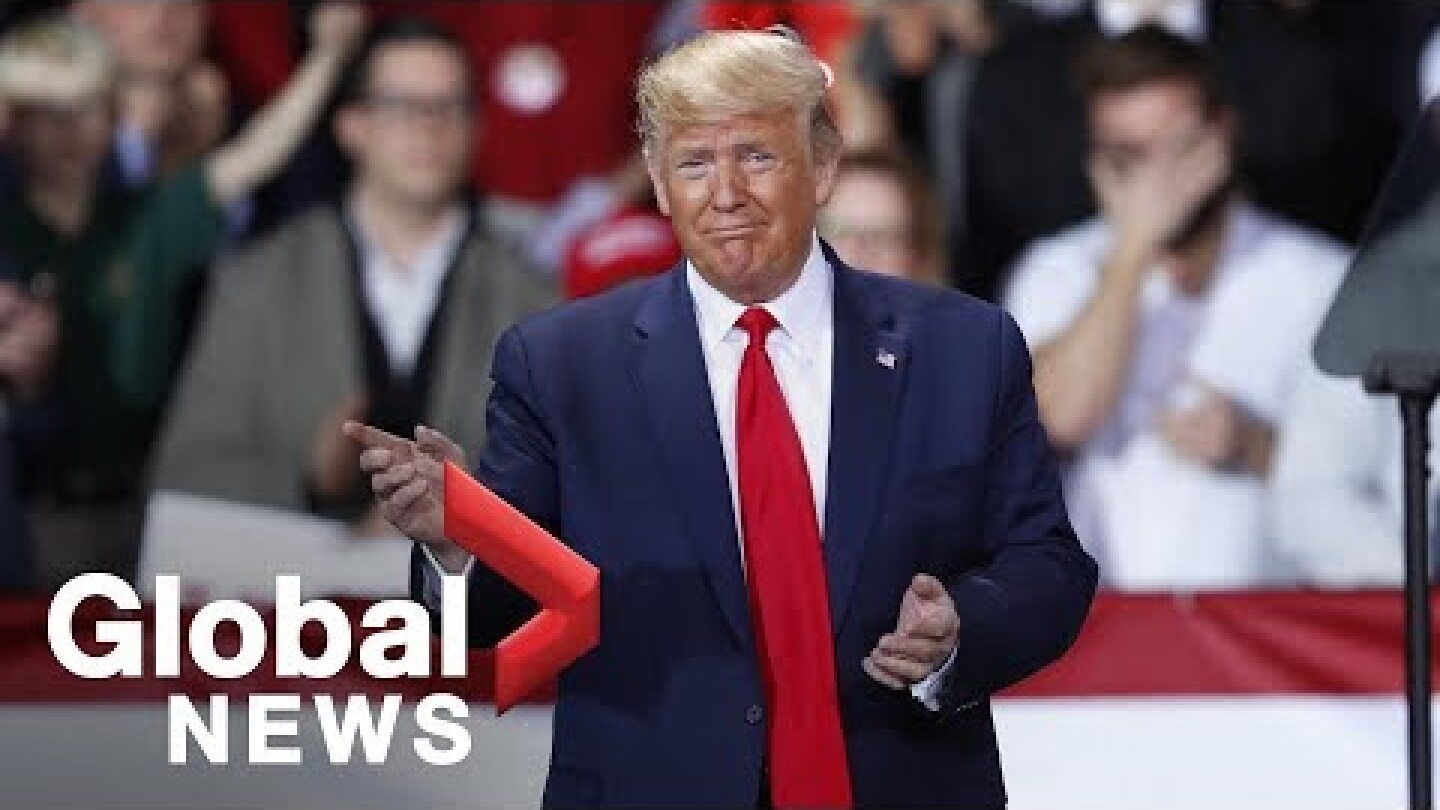 Trump reacts to impeachment during Michigan rally