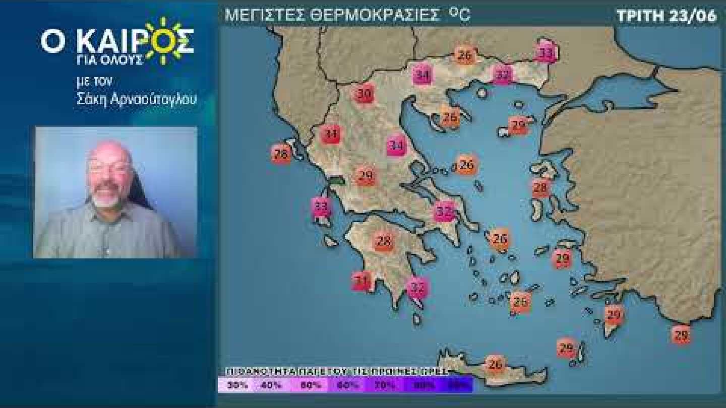 Ο ΚΑΙΡΟΣ ΤΗΣ ΕΒΔΟΜΑΔΑΣ ΚΑΙ Η ΤΑΣΗ ΤΟΥ ΕΩΣ ΤΙΣ ΑΡΧΕΣ ΙΟΥΛΙΟΥ