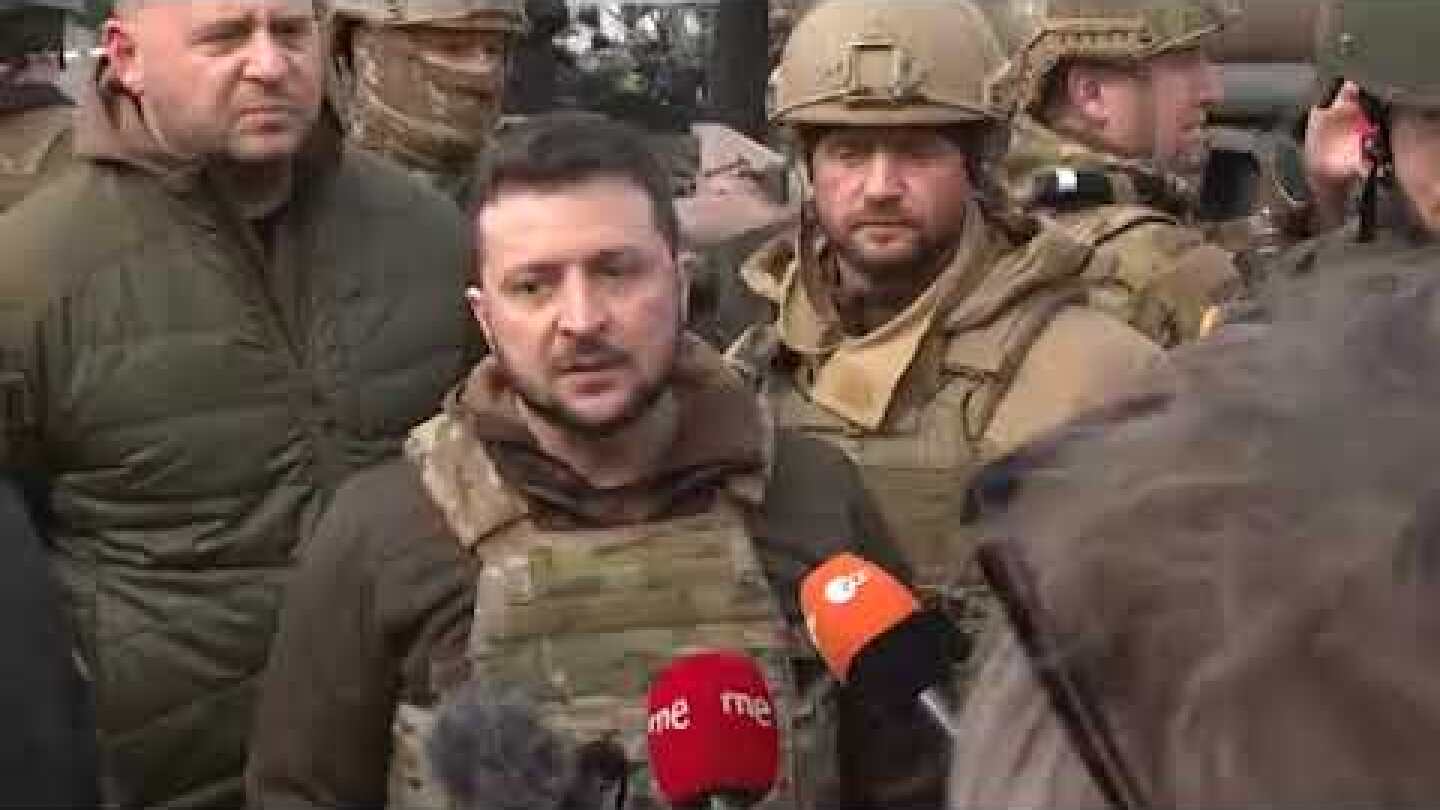 ❗️Zelensky during a visit to the liberated Bucha.