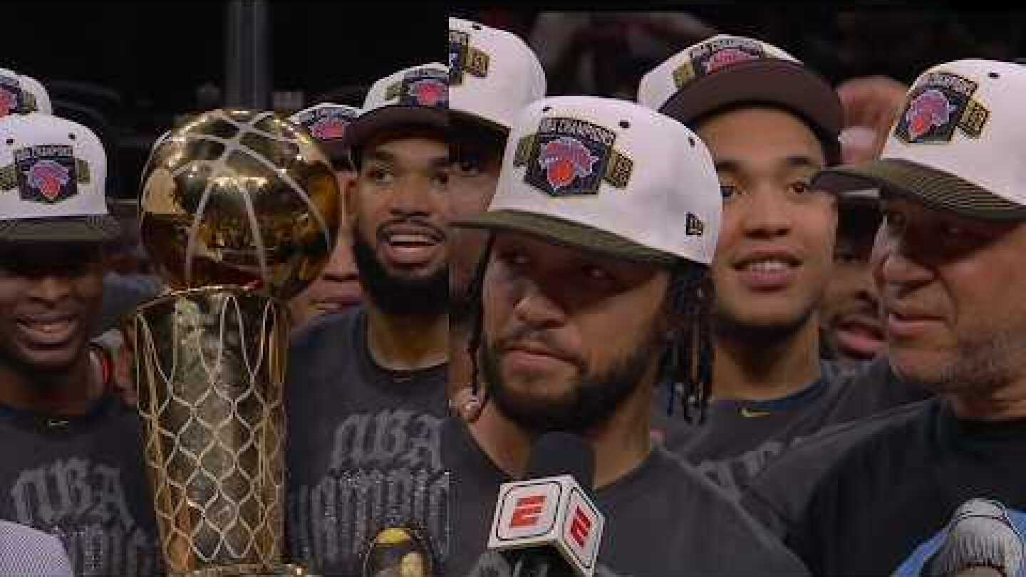 FULL Knicks NBA Championship Trophy Presentation - Jalen Brunson FMVP