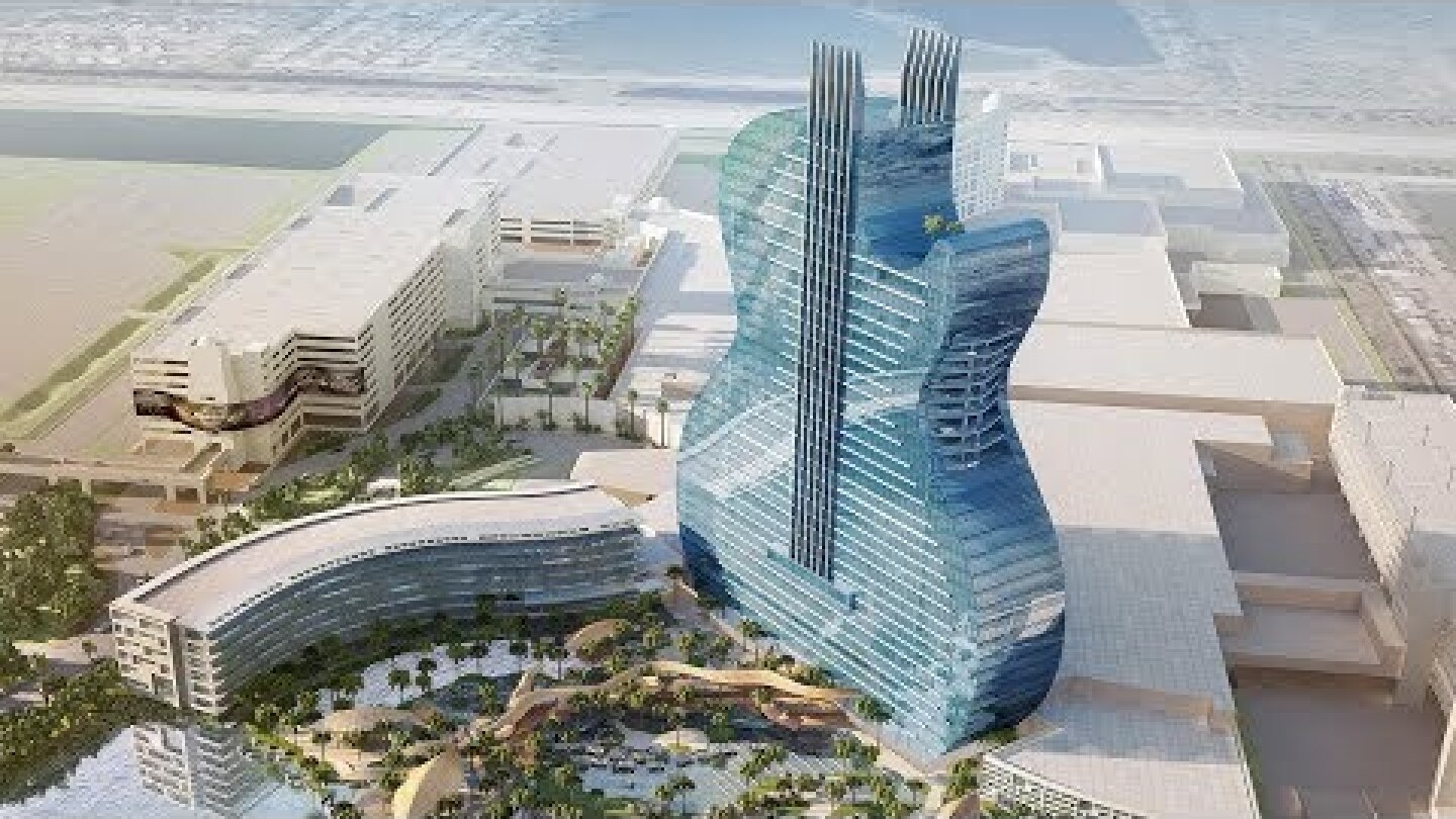 The World's first Guitar shaped Building : Giant Glass Tower : Seminole Hard Rock : Iconic hotel