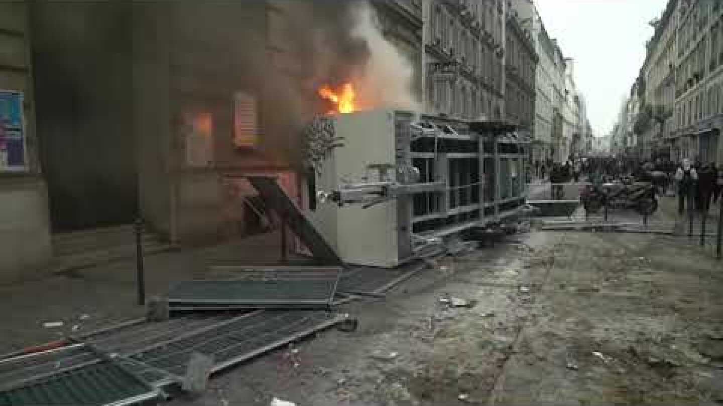 Day of protest ends with Paris clashes