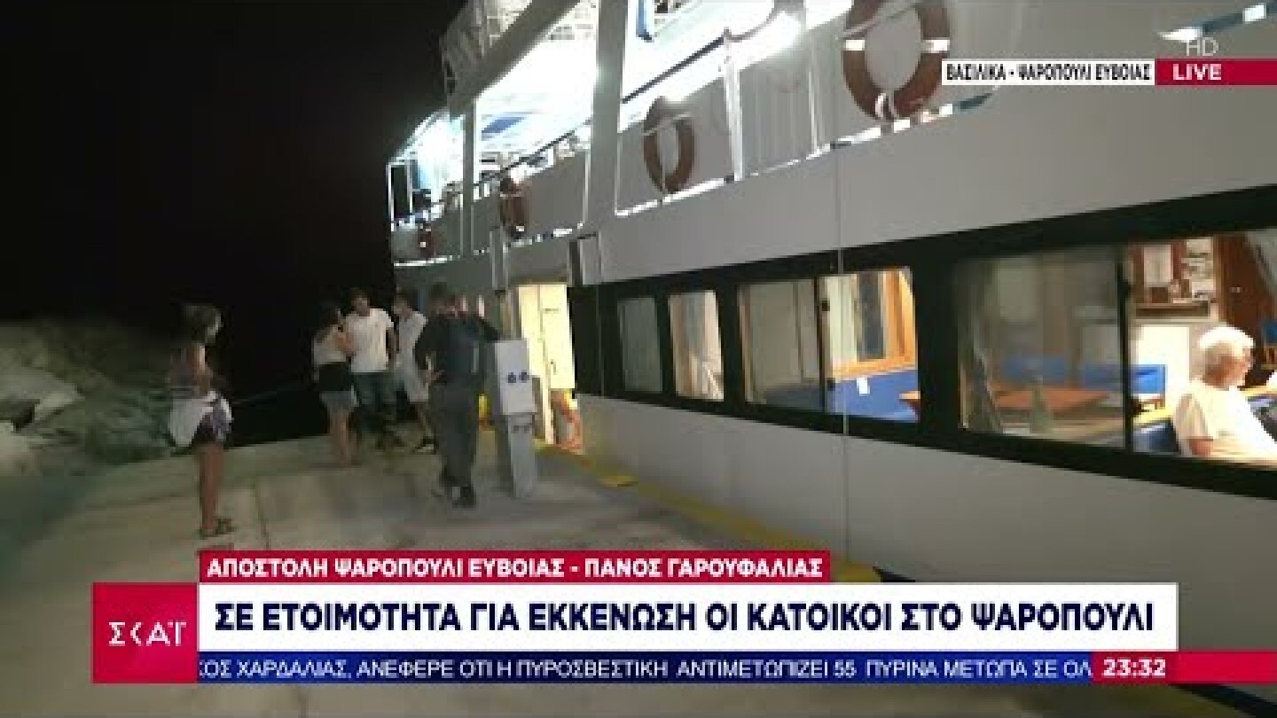 Ψαροπούλι Ευβοίας: Σε ετοιμότητα για εκκένωση οι κάτοικοι | Βραδινό δελτίο | 07/08/2021