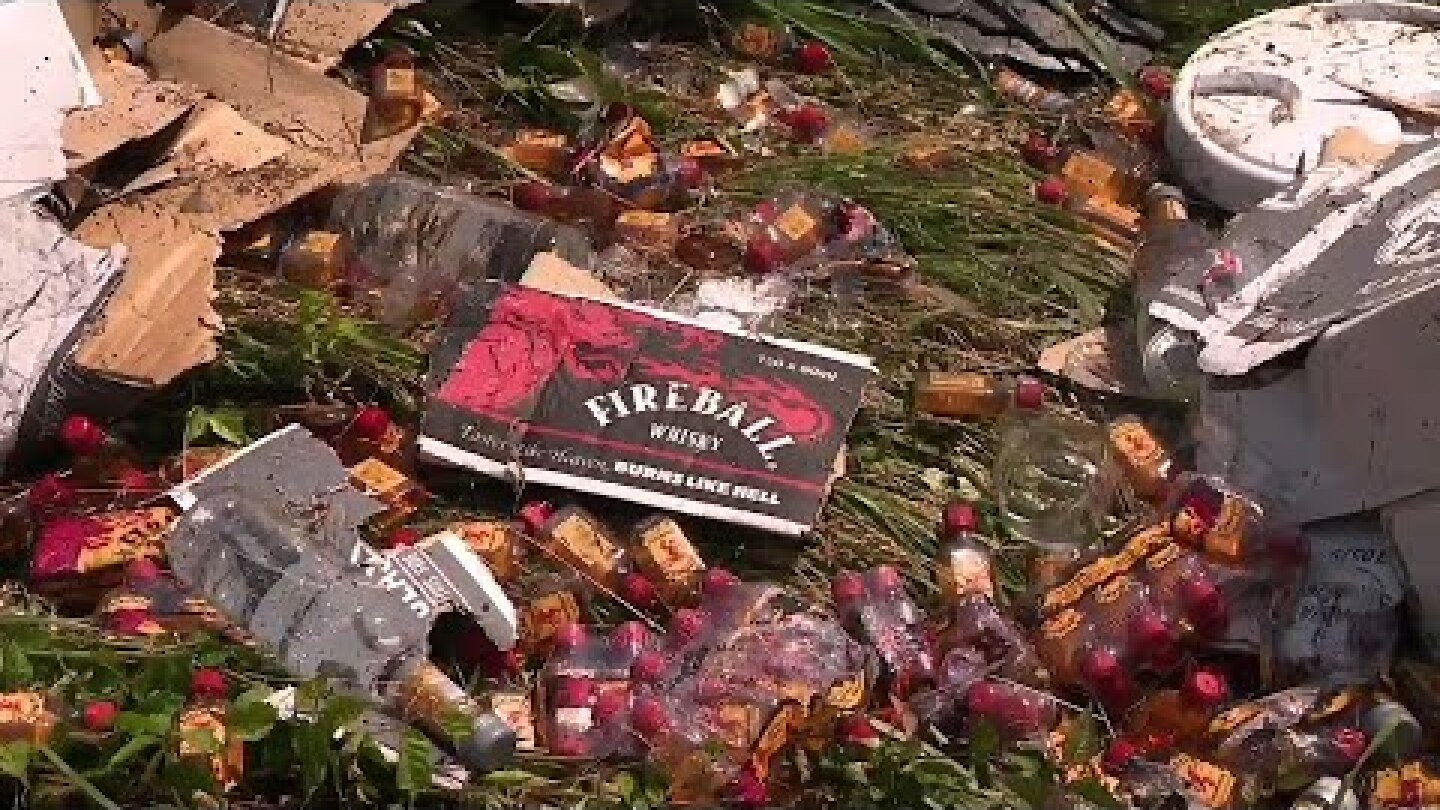 Crash Spills Hundreds of Whiskey Mini-Bottles