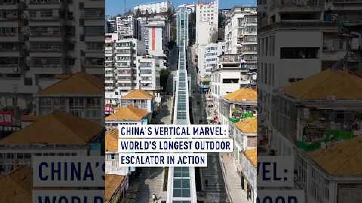 World’s longest outdoor escalator put into use in China