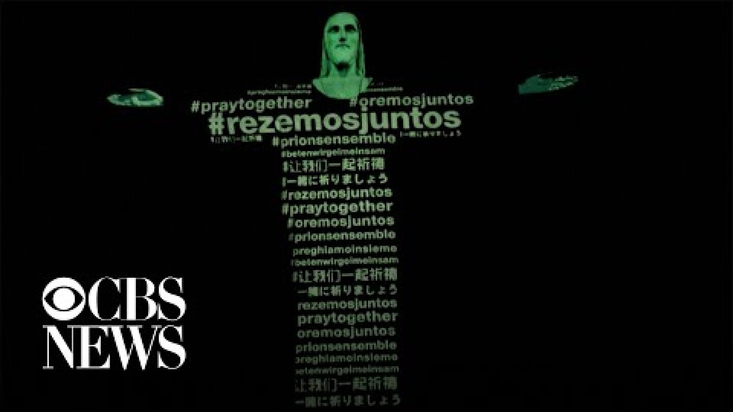 Christ the Redeemer statue in Brazil lit up with flags of countries struck by coronavirus