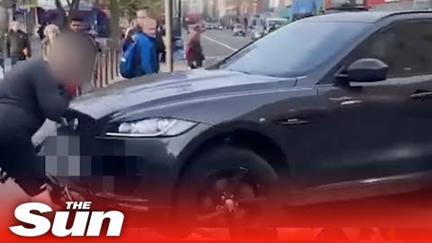 Road rage driver rams into cyclist and over bike in lawless London #shorts