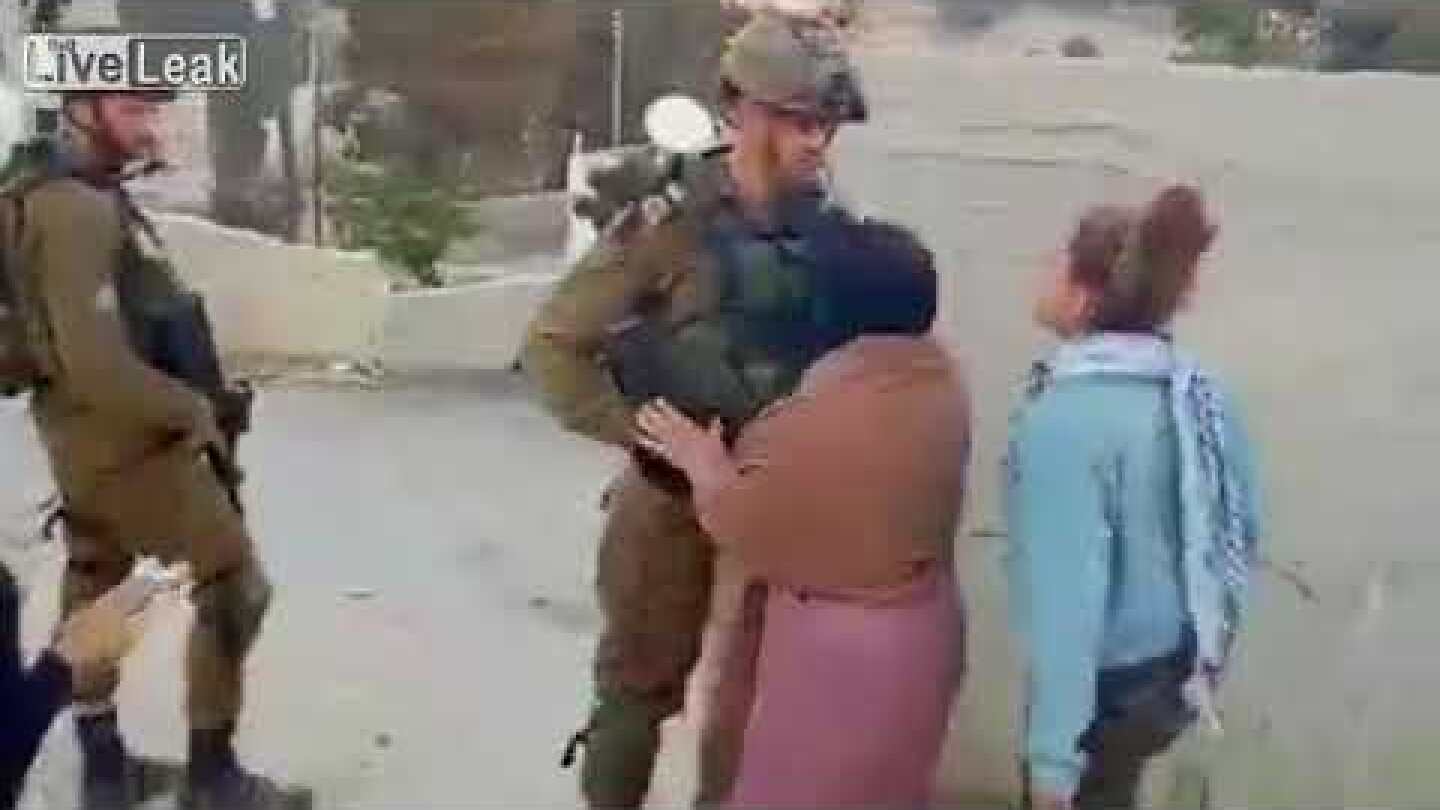 Palestinian teenager pushes and slaps IDF soldiers in Nabi Saleh (Full, 3 min) // Liveleak