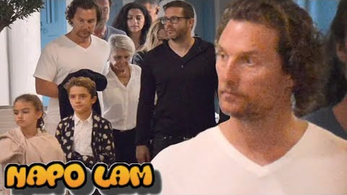 Matthew McConaughey and his clan take in the Greek island of Mykonos