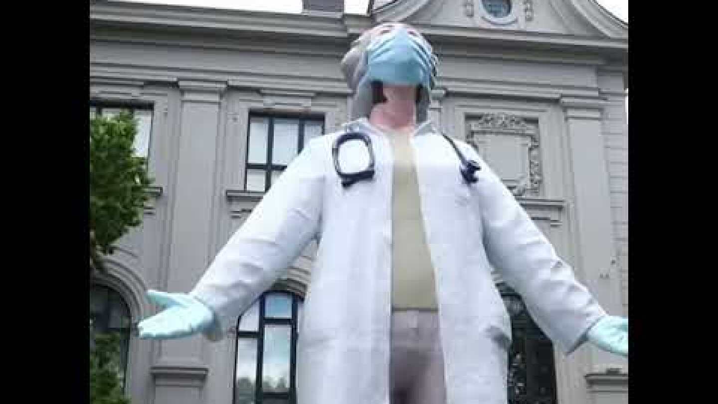 Statue dedicated to health care workers in Riga, Latvia