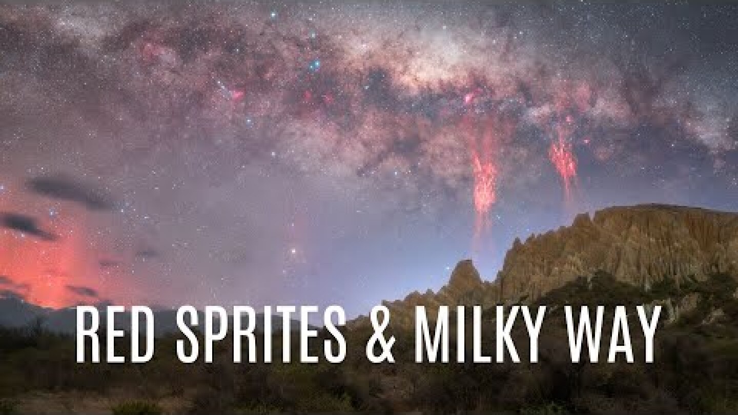 Red Sprites and Milky Way storm timelapse in New Zealand