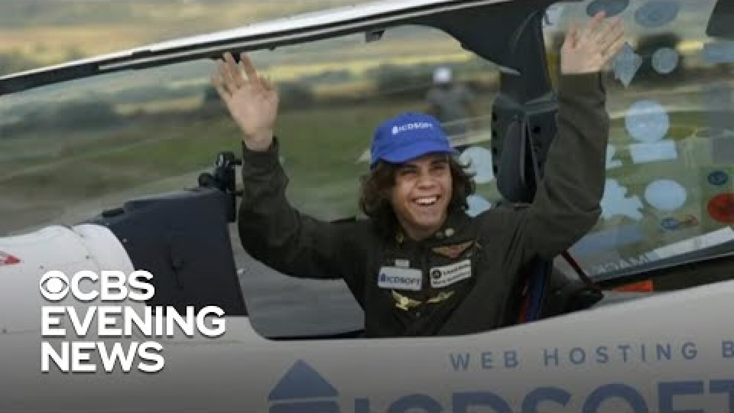 Teen pilot becomes youngest to fly solo around the world