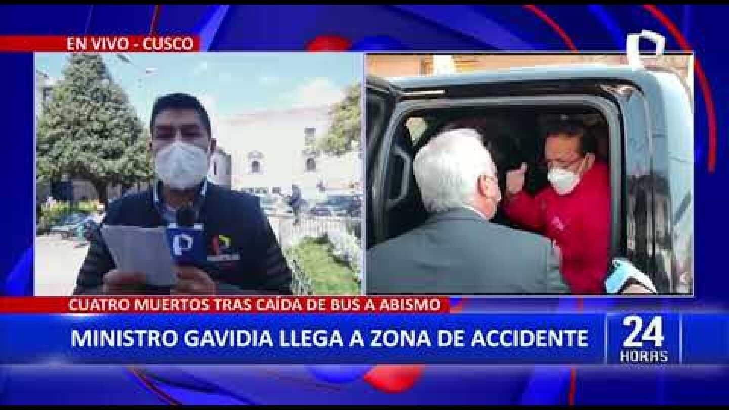 Caen a abismo en Cusco: ministro Gavidia llegó a lugar del accidente
