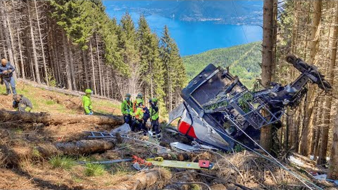 Cable car crash in Lake Maggiore, Italy leaves 14 people dead