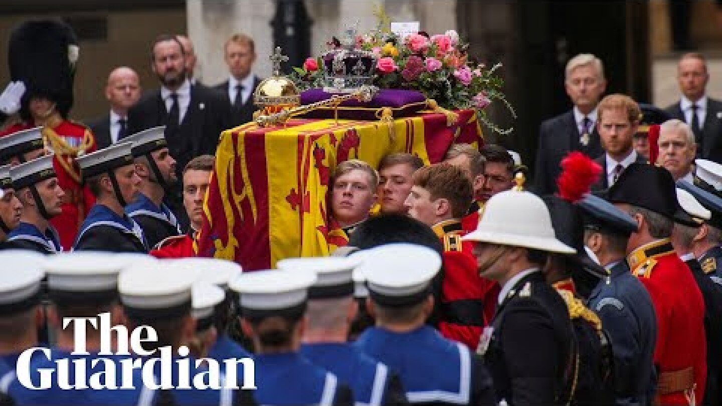 Royal family marches with Queen's coffin to Westminster Abbey