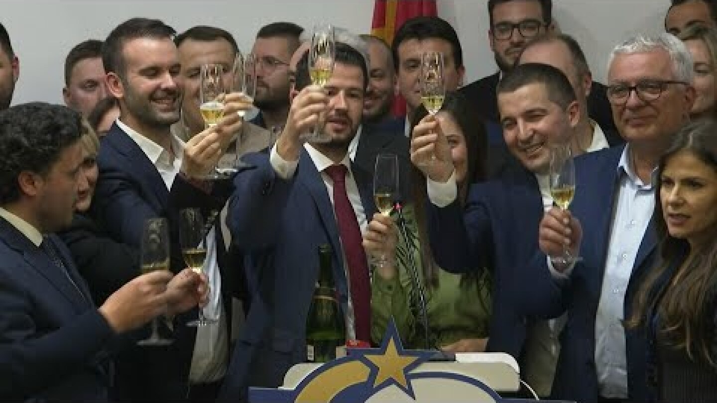 Jakov Milatovic celebrates Montenegro presidential run-off victory | AFP