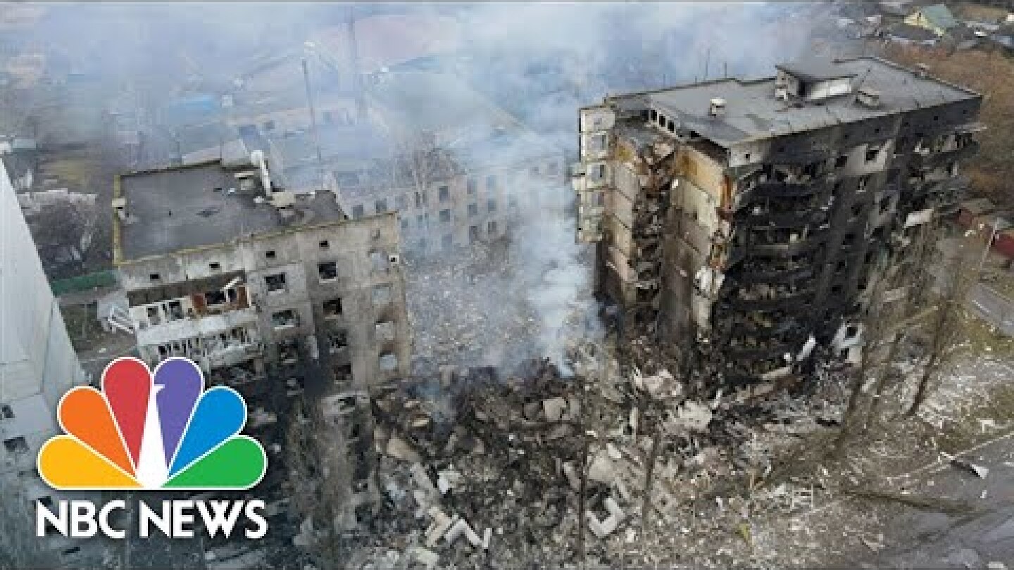 Aerial Footage Shows Battle Aftermath In Town of Borodyanka