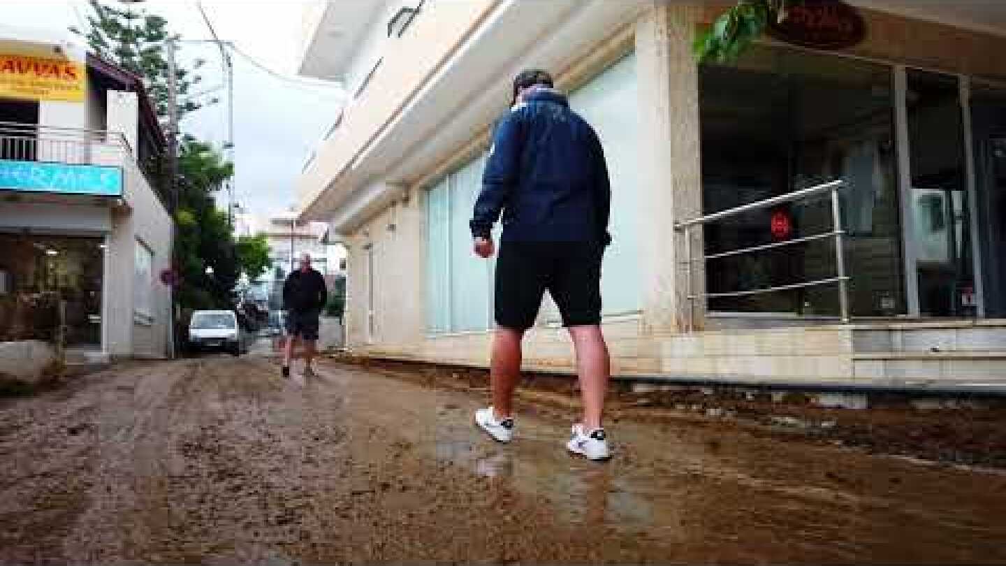 Crete Greece Agia Pelagia after flooding (Αγία Πελαγία) 18.10.2022