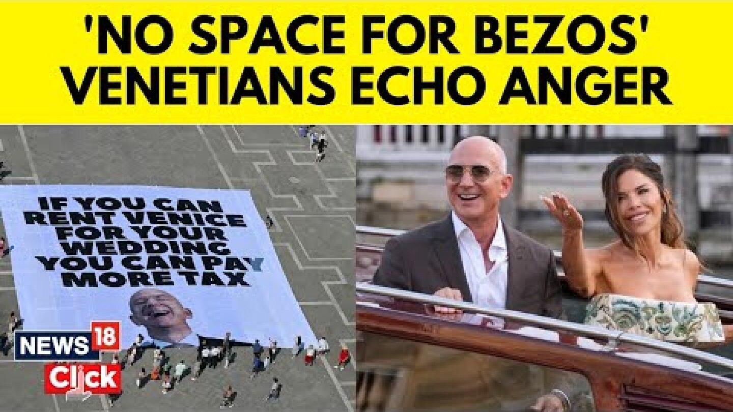 Satirical Bezos Mannequins Appear Across Venice Ahead Of His Extravagant Wedding Celebrations | N18G