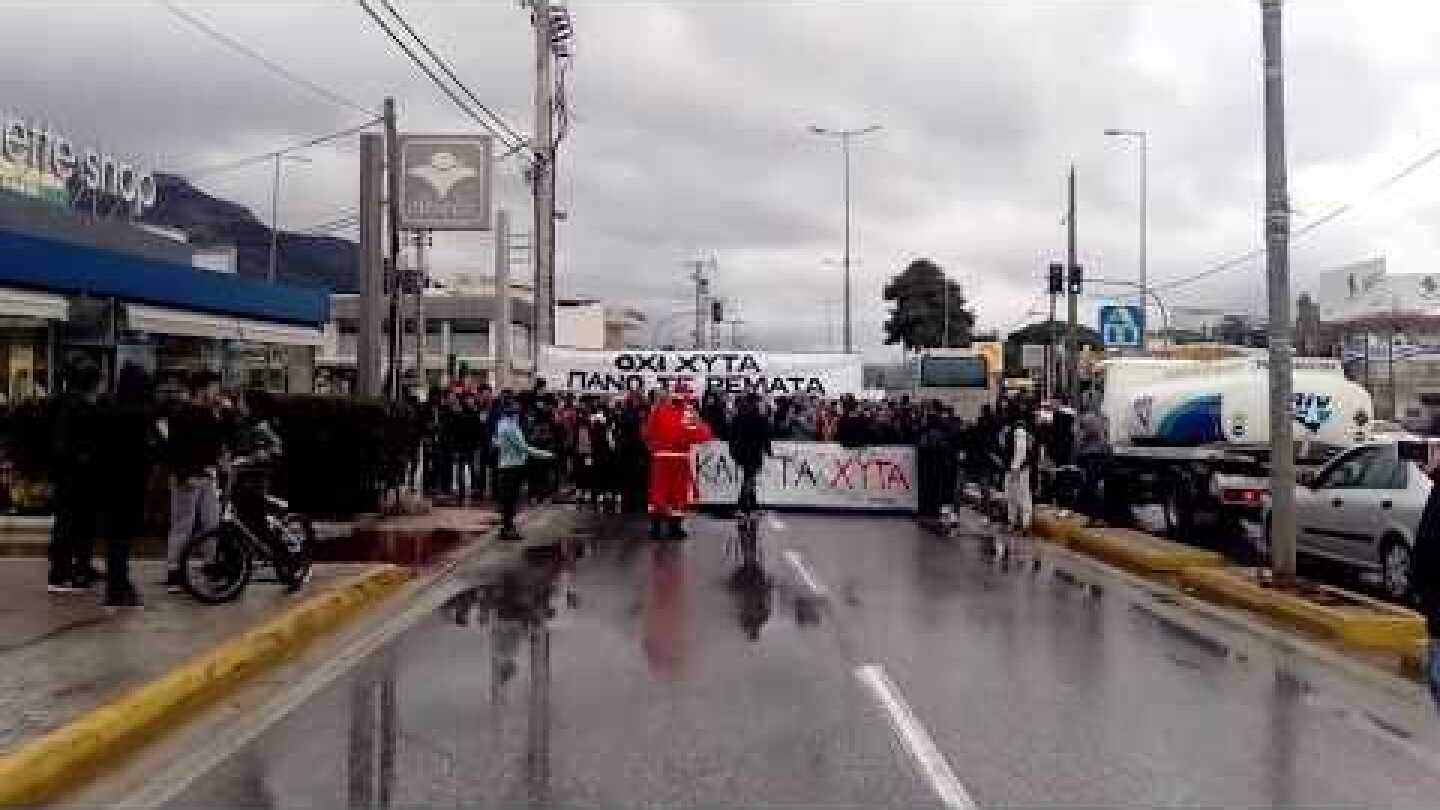 Διαμαρτυρία μαθητών Μαραθώνα κατά του ΧΥΤΑ 22-12-2017