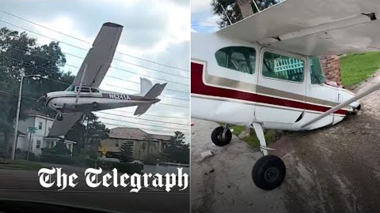 Plane filmed crash landing on Florida motorway after 'technical failure'