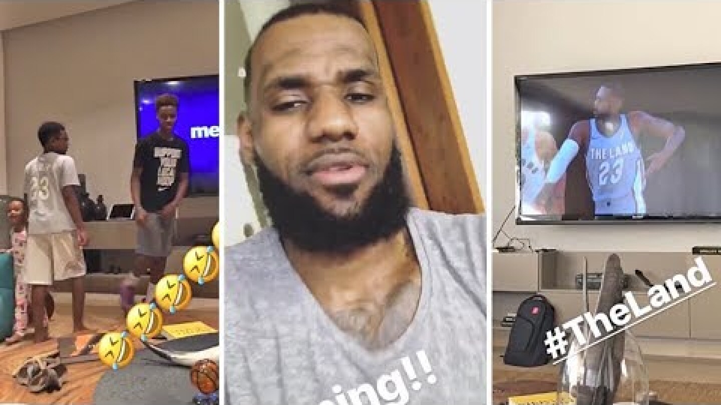 LeBron James Uses NBA 2K To Practice With His Cavs & Is Chilling At Home With His Kids