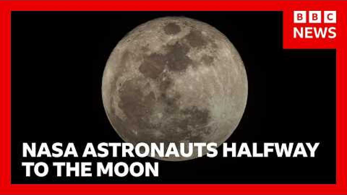 Artemis II crew see first glimpse of far side of Moon | BBC News