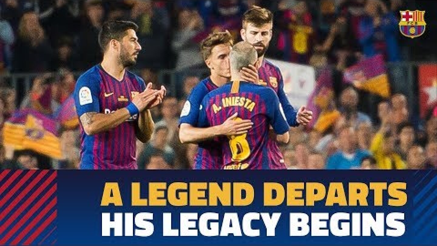 Andrés Iniesta substituted for the final time in an FC Barcelona shirt